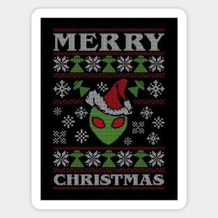 Alien Ugly Christmas Sweater Sticker